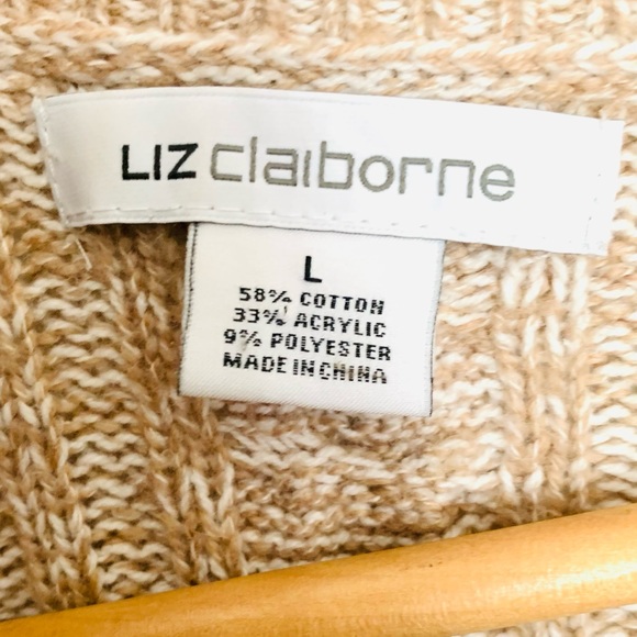 Liz Claiborne Bulky V Neck Crewneck Sweater Sz Large - Picture 7 of 7